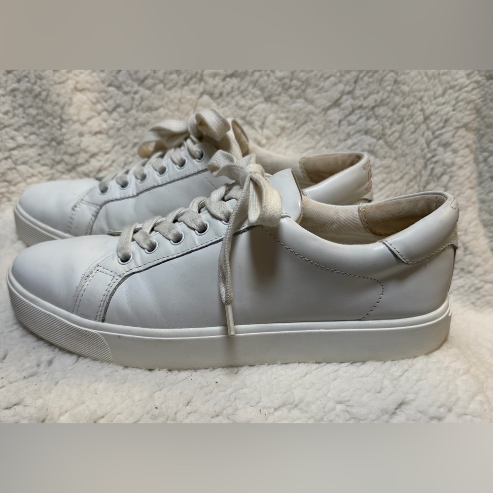 Sam Edelman Shoes Womens Size 8.5 White Ethyl Leather Low Top Sneakers EU 39